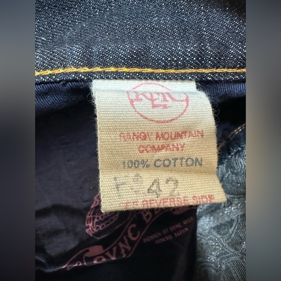 RMC rangy mountain company jeans men’s 42 SyncBlue design Tokyo Japan red monkey - Picture 11 of 14